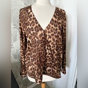 Live 4 Truth Brown Leopard Print V-Neck Blouse